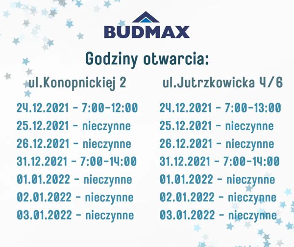 Budmax godziny otwarcia 2021/2022